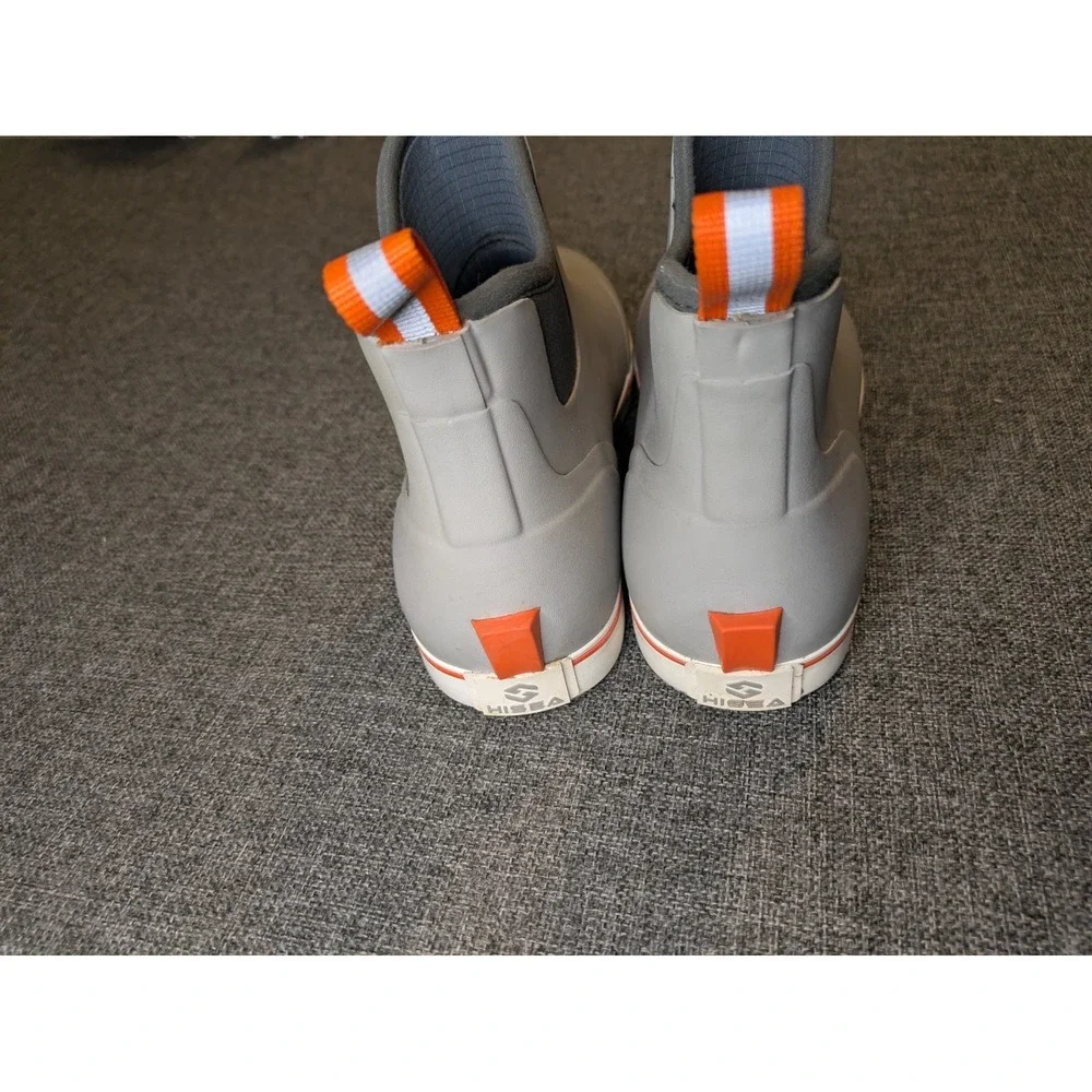 HISEA Rubber Waterproof Chelsea Ankle Boots Lined Gray Round Toe US 10 womens